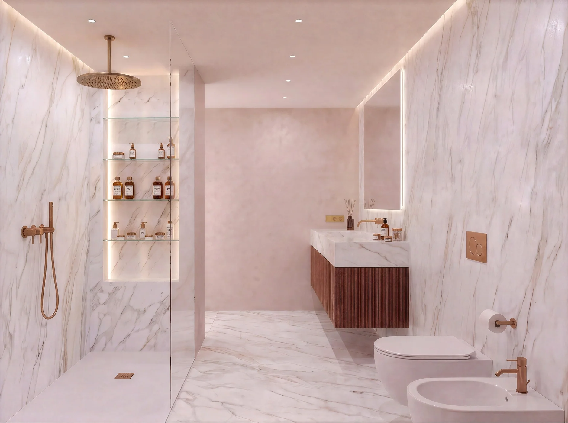 Finiture bagno, rendering di progetto